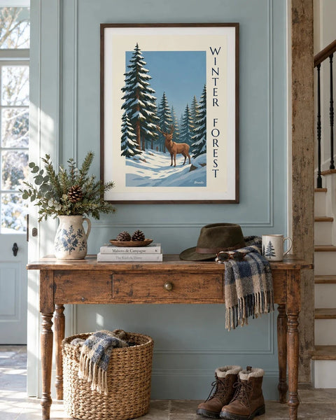 Nature posters: collection poster framed in an interior