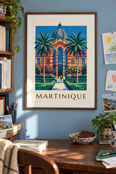 Póster de Martinica, biblioteca Schœlcher en Fort-de-France : enmarcado en la pared