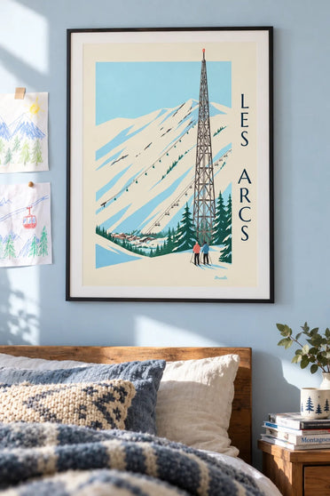 Póster de Les Arcs, Arc 1600 y sus pistas : enmarcado en la pared
