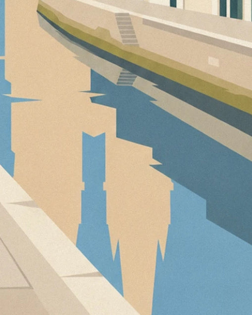 Les reflets des façades et des flèches de la cathédrale dans les eaux de la Nive