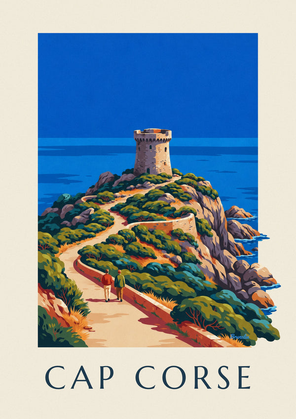 Genoese tower on the Cap Corse coast poster