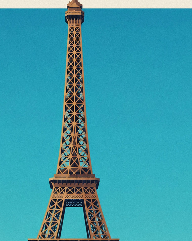 Affiche palais de Chaillot et fontaines du Trocadéro à Paris : détail en gros plan
