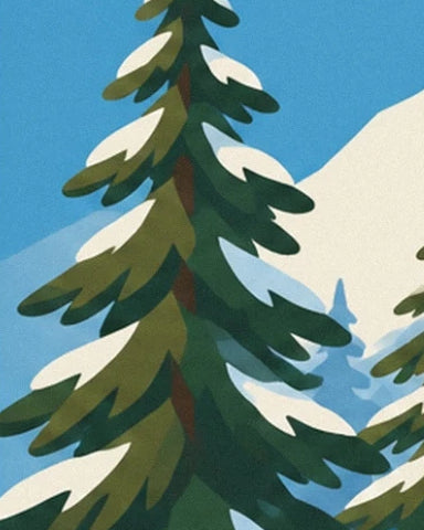 Un grand sapin aux branches vert sombre chargées de neige dans les Alpes