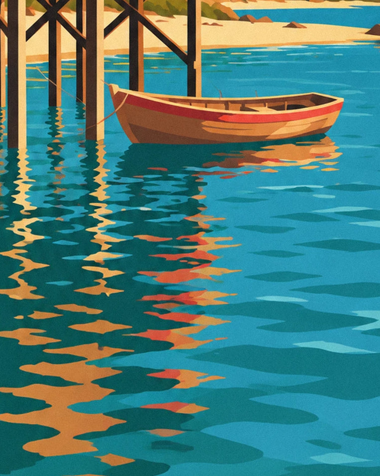 Affiche cabanes tchanquées du bassin d’Arcachon au crépuscule : détail en gros plan