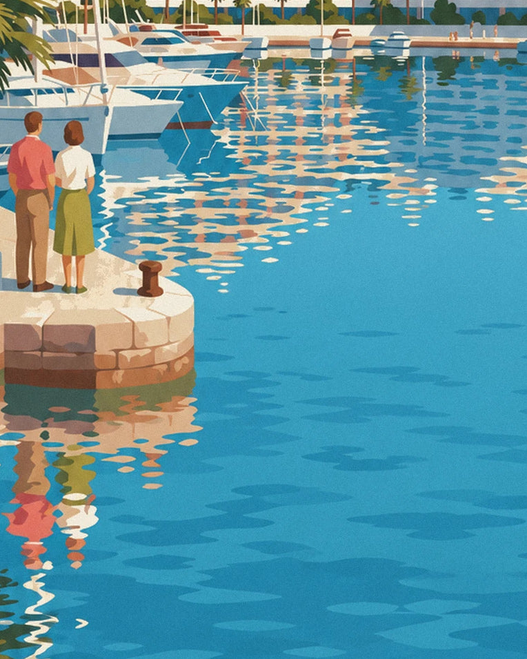 Villeneuve-Loubet Baie des Anges marina poster: close-up detail