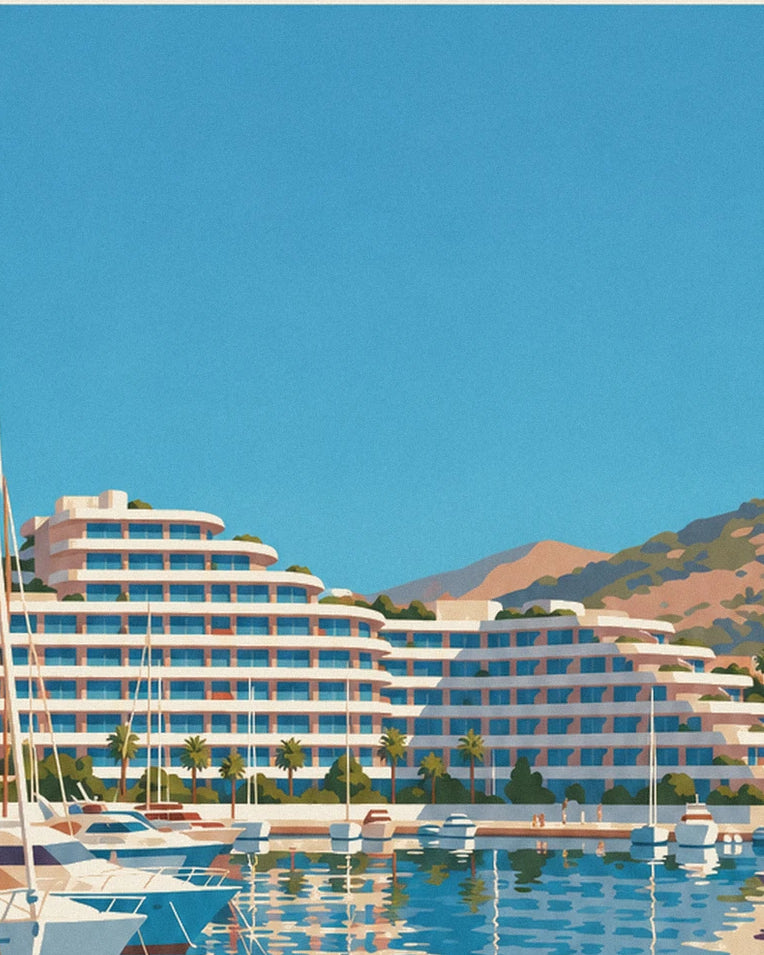 Villeneuve-Loubet Baie des Anges marina poster: close-up detail
