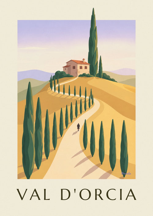 Poster of the golden hills of Val d’Orcia in Tuscany: the full poster