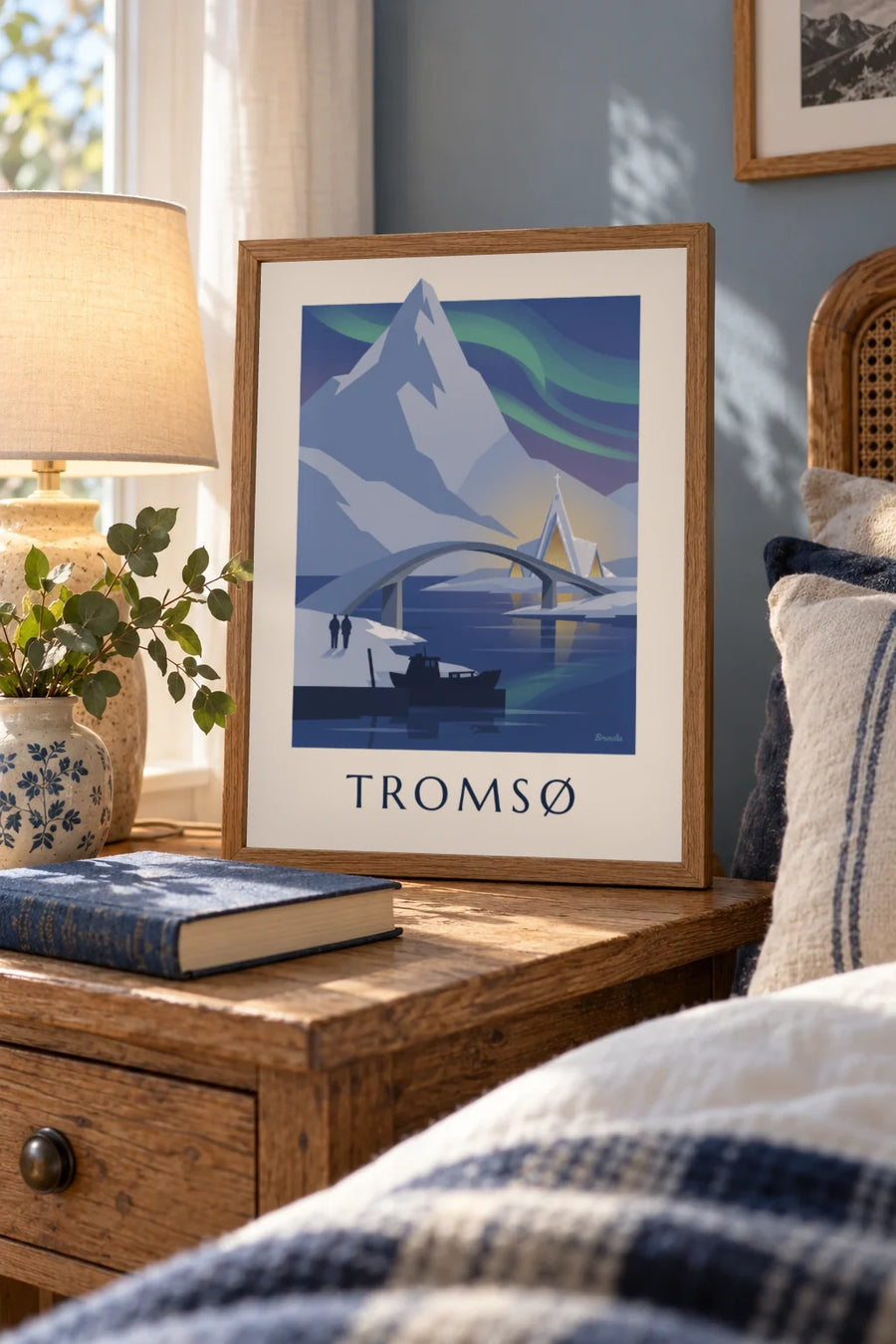 Póster de Tromsø, puerta del Ártico y auroras boreales: formato pequeño A4 enmarcado