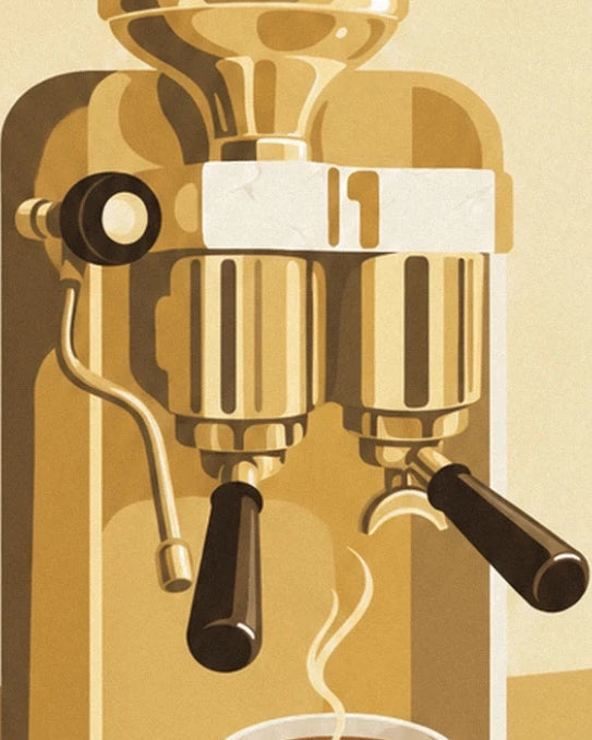 Les 2 porte-filtres noirs et la buse courbée de la machine à espresso dorée