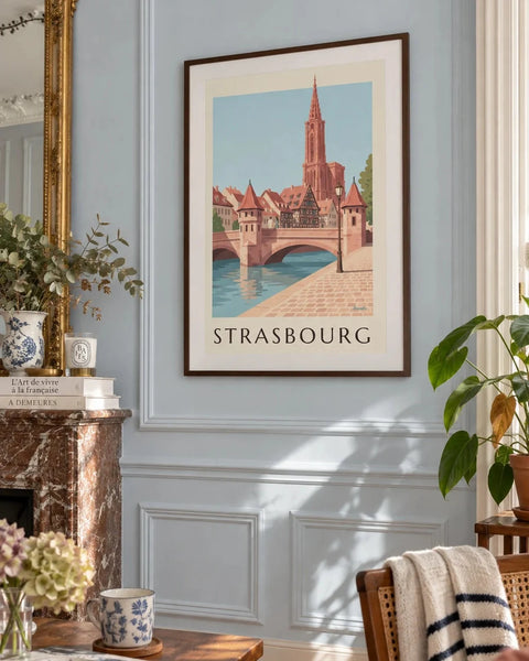 Affiches Strasbourg : affiche de la collection encadrée dans un intérieur