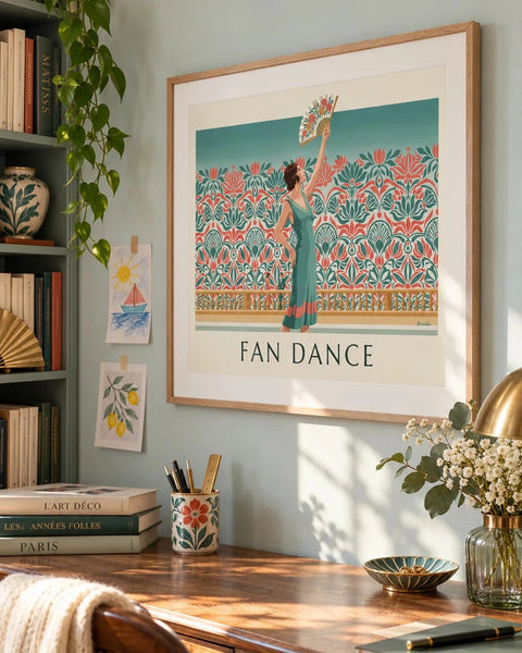 Pósters Art déco: póster de la colección enmarcado en un interior