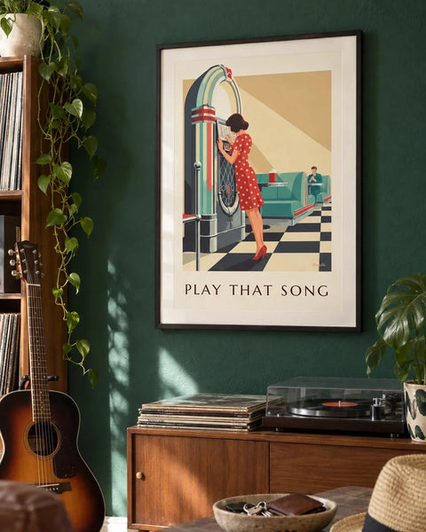 Pin-up posters: collection poster framed in a home interior