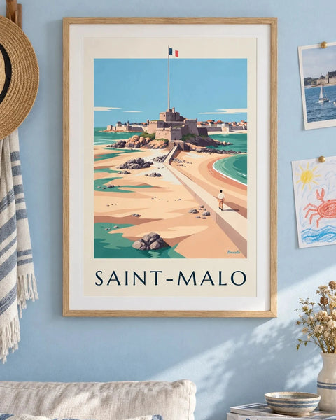Affiches villes de France : affiche de la collection encadrée dans un intérieur