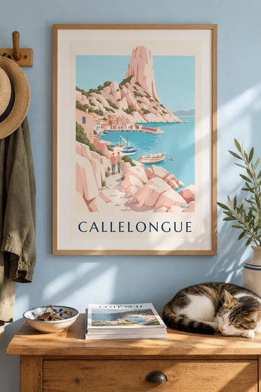 Póster de Callelongue, pequeño puerto de las calanques : enmarcado en la pared