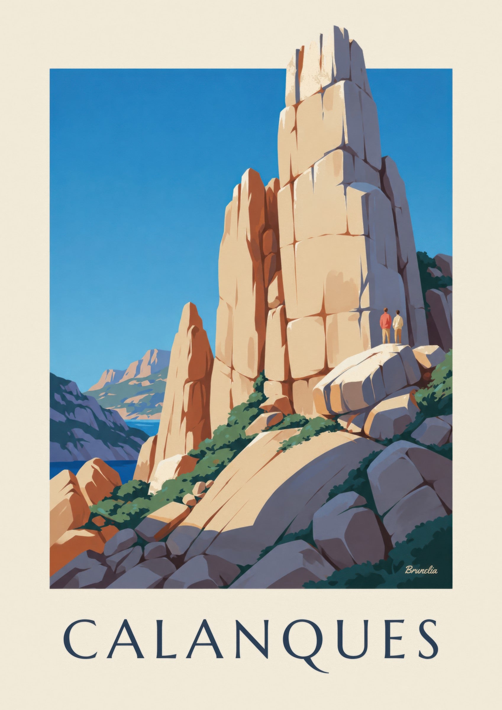 Affiche Grande Candelle, calanques de Sugiton: detalle en primer plano