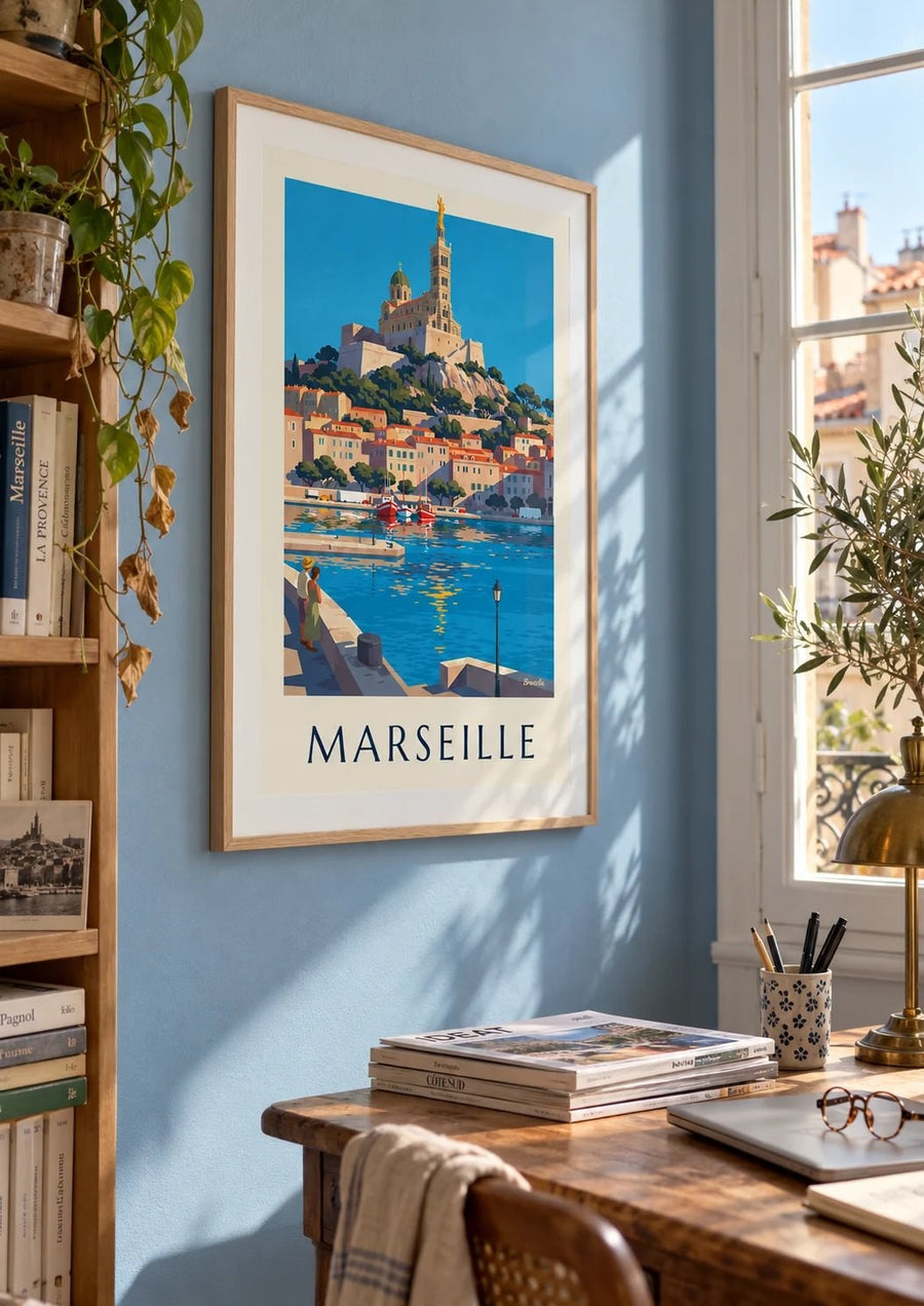 Póster de Notre-Dame-de-la-Garde en Marsella : enmarcado en la pared