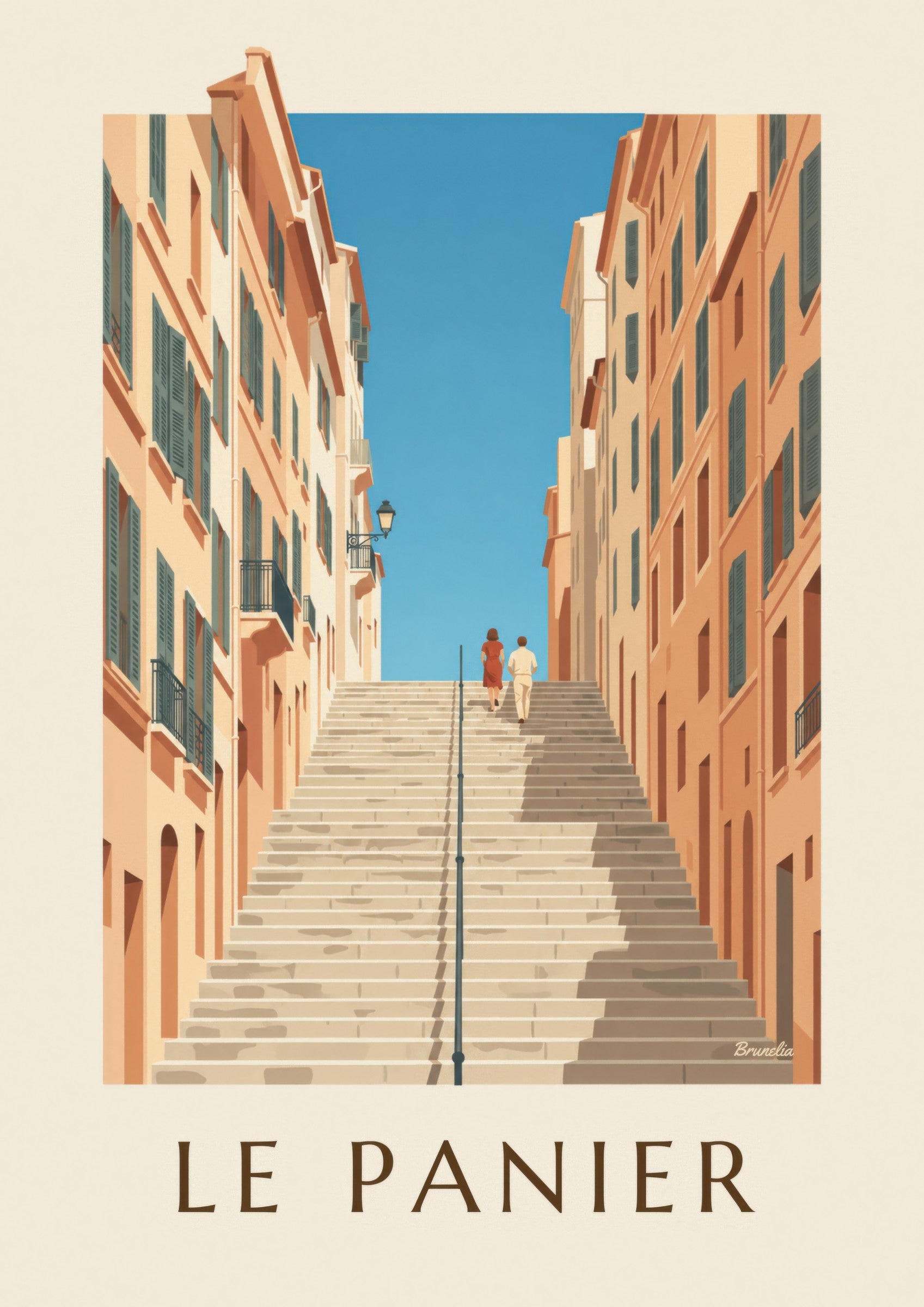 Affiche escaliers de la Montée des Accoules: detalle en primer plano