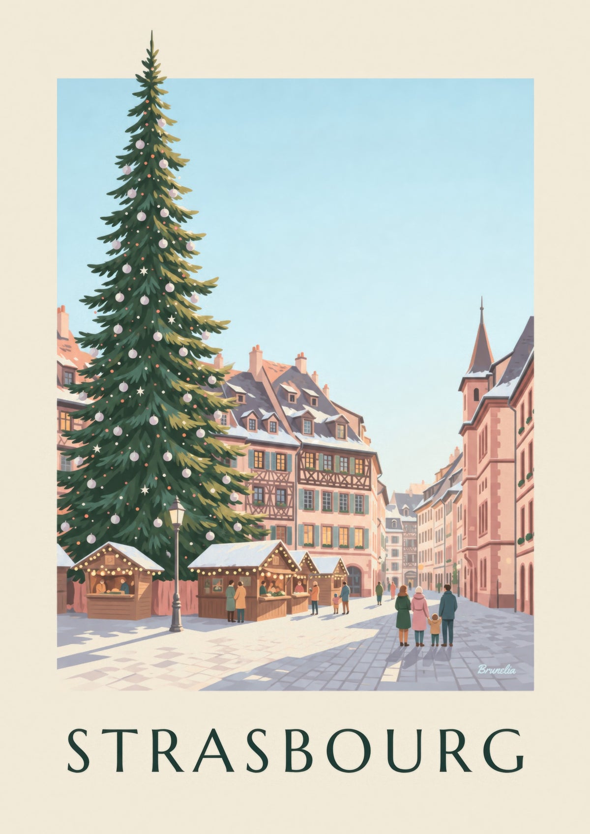 Póster del mercado navideño de Estrasburgo