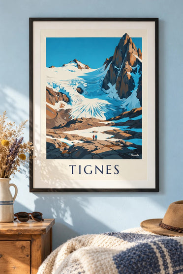 Póster de Tignes, la Grande Motte y la Grande Casse en verano : enmarcado en la pared