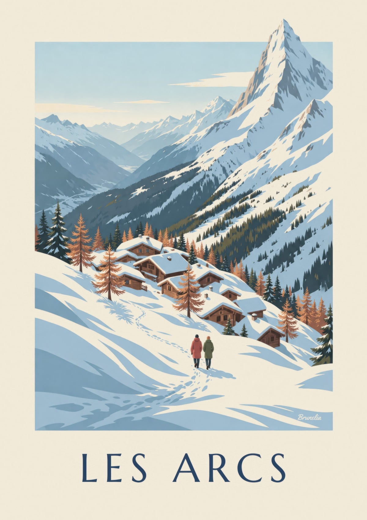 Póster de Les Arcs, panorama sobre Tarentaise