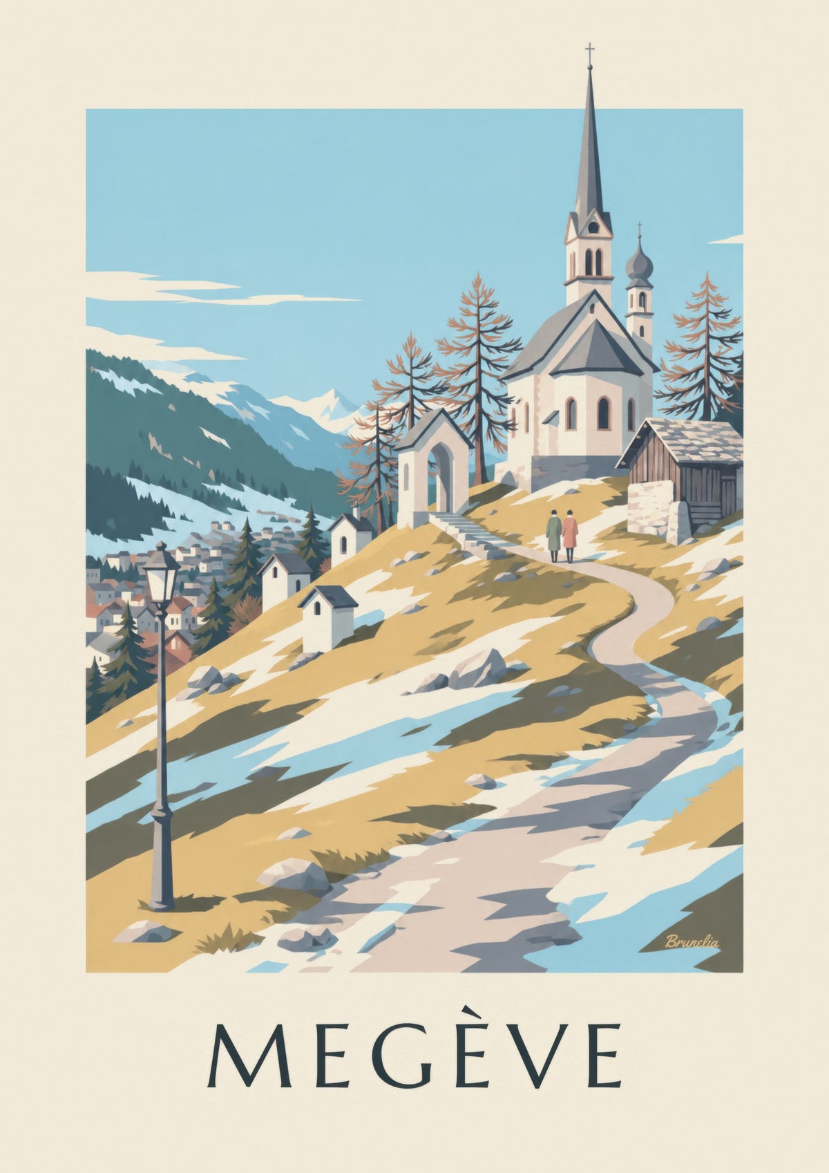 Póster de Megève, las capillas del Calvario