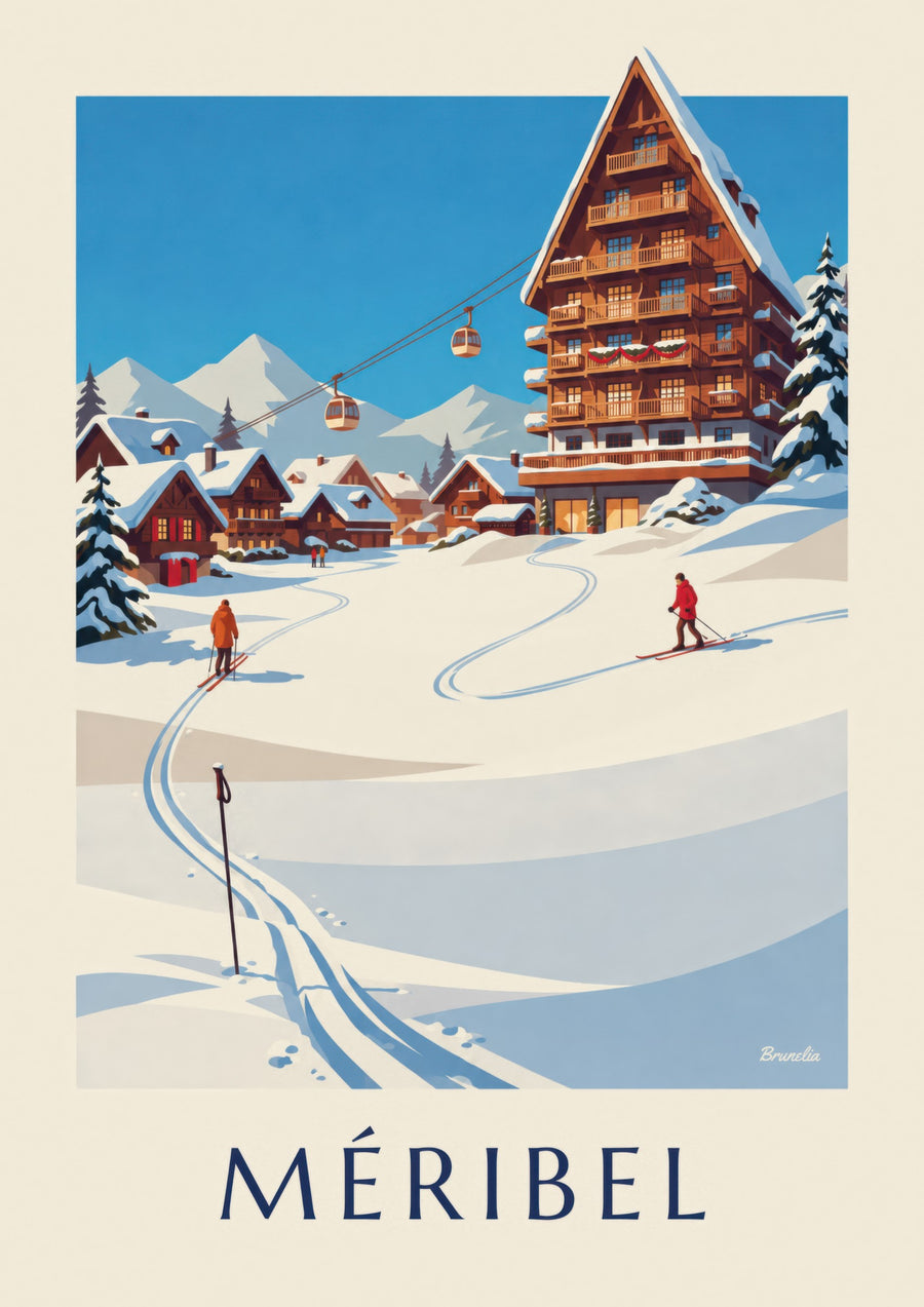 Póster de Méribel-Mottaret bajo el sol
