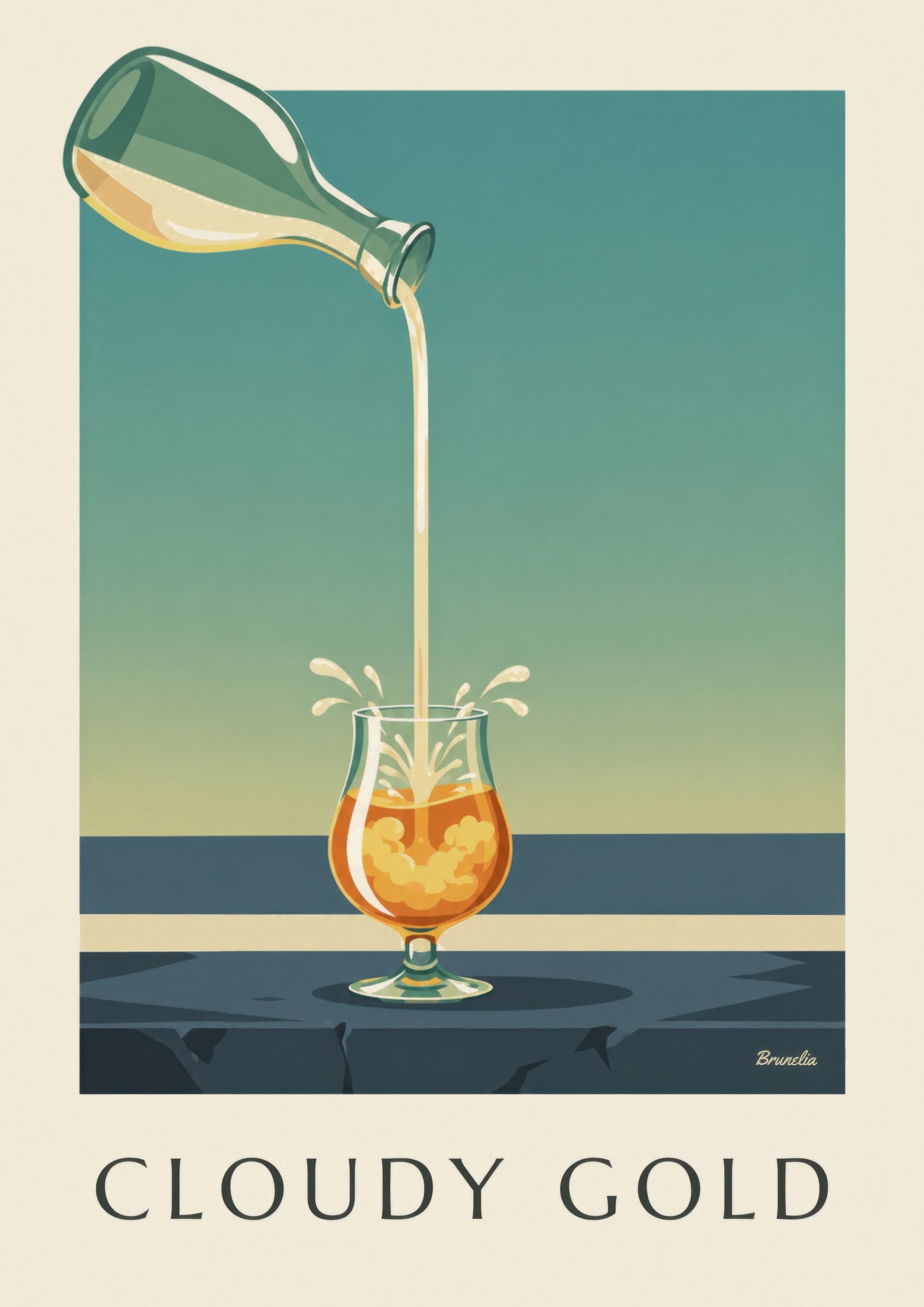 Affiche pastis et eau fraîche: detalle en primer plano