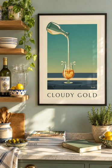 Póster de pastis y agua fresca : enmarcado en la pared