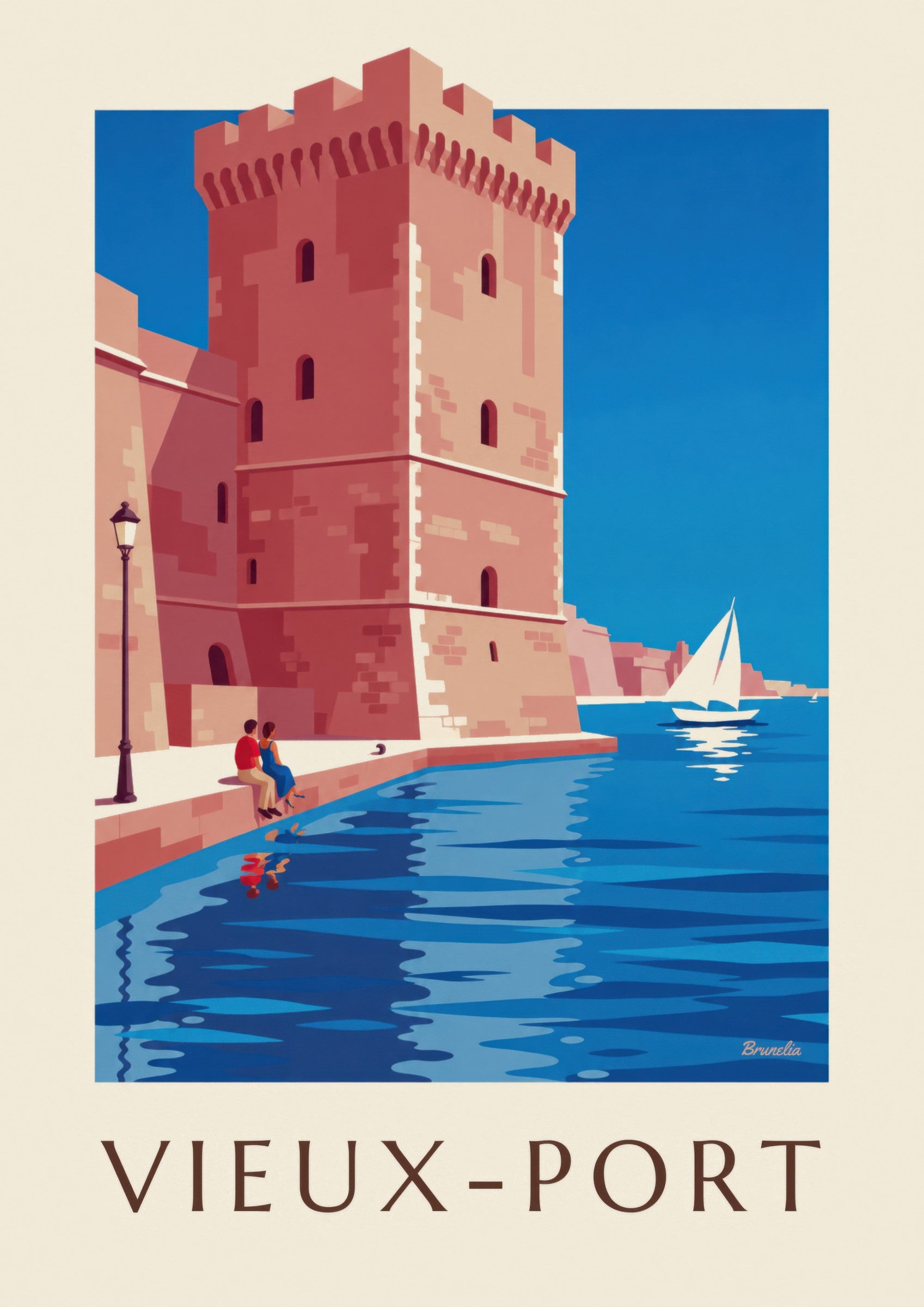 Affiche Tour du Roi René à Marseille: detalle en primer plano
