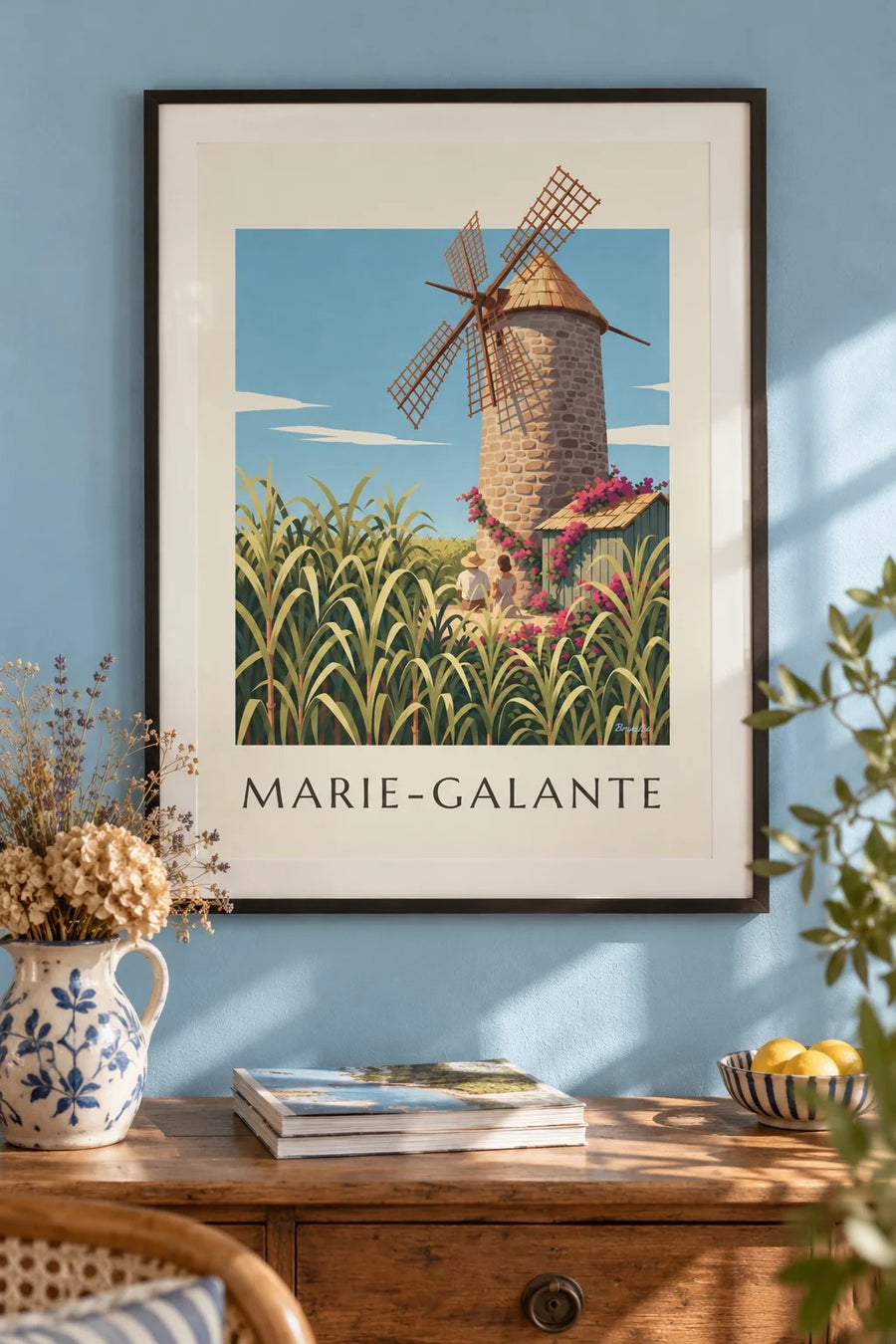 Póster de Guadalupe, molino de Bézard en Marie-Galante : enmarcado en la pared