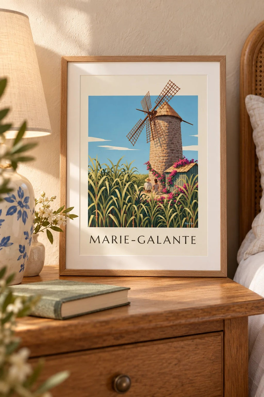 Póster de Guadalupe, molino de Bézard en Marie-Galante : formato pequeño A4 enmarcado