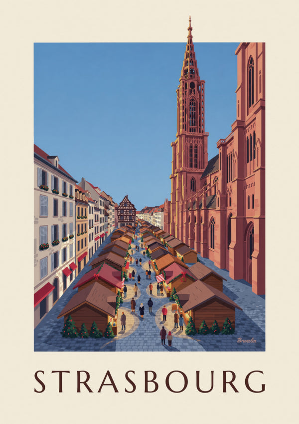 Póster del mercado navideño de Estrasburgo