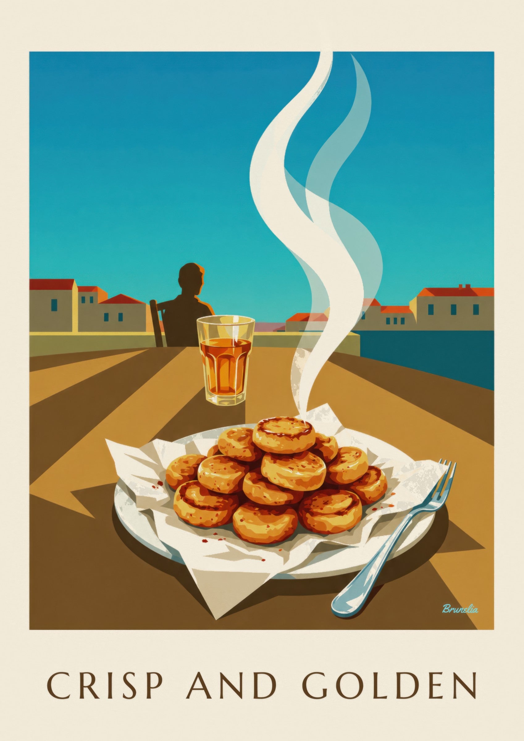 Póster de panisses doradas de Marsella: detalle en primer plano