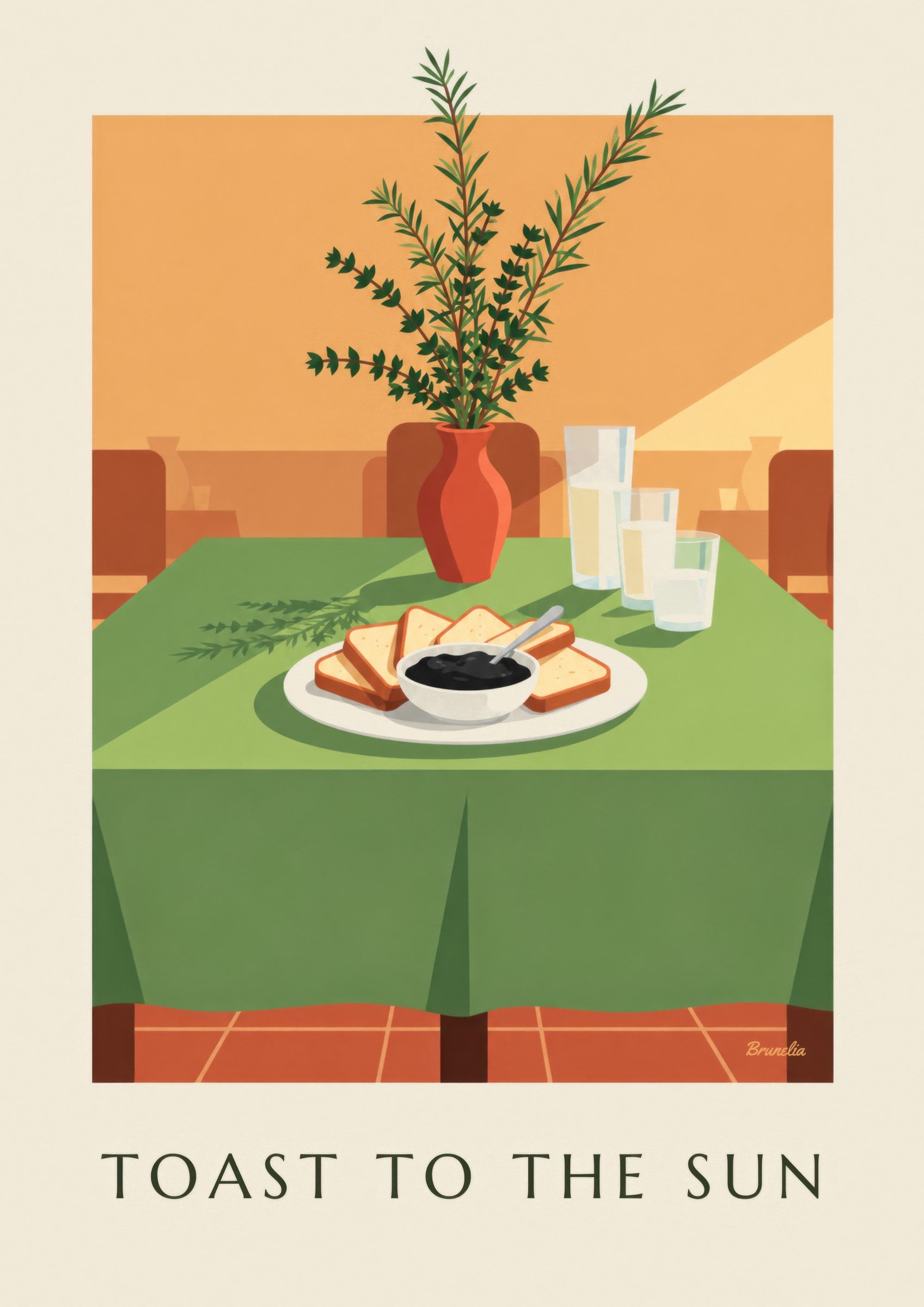 Póster de tapenade negra y tostadas para el aperitivo: detalle en primer plano