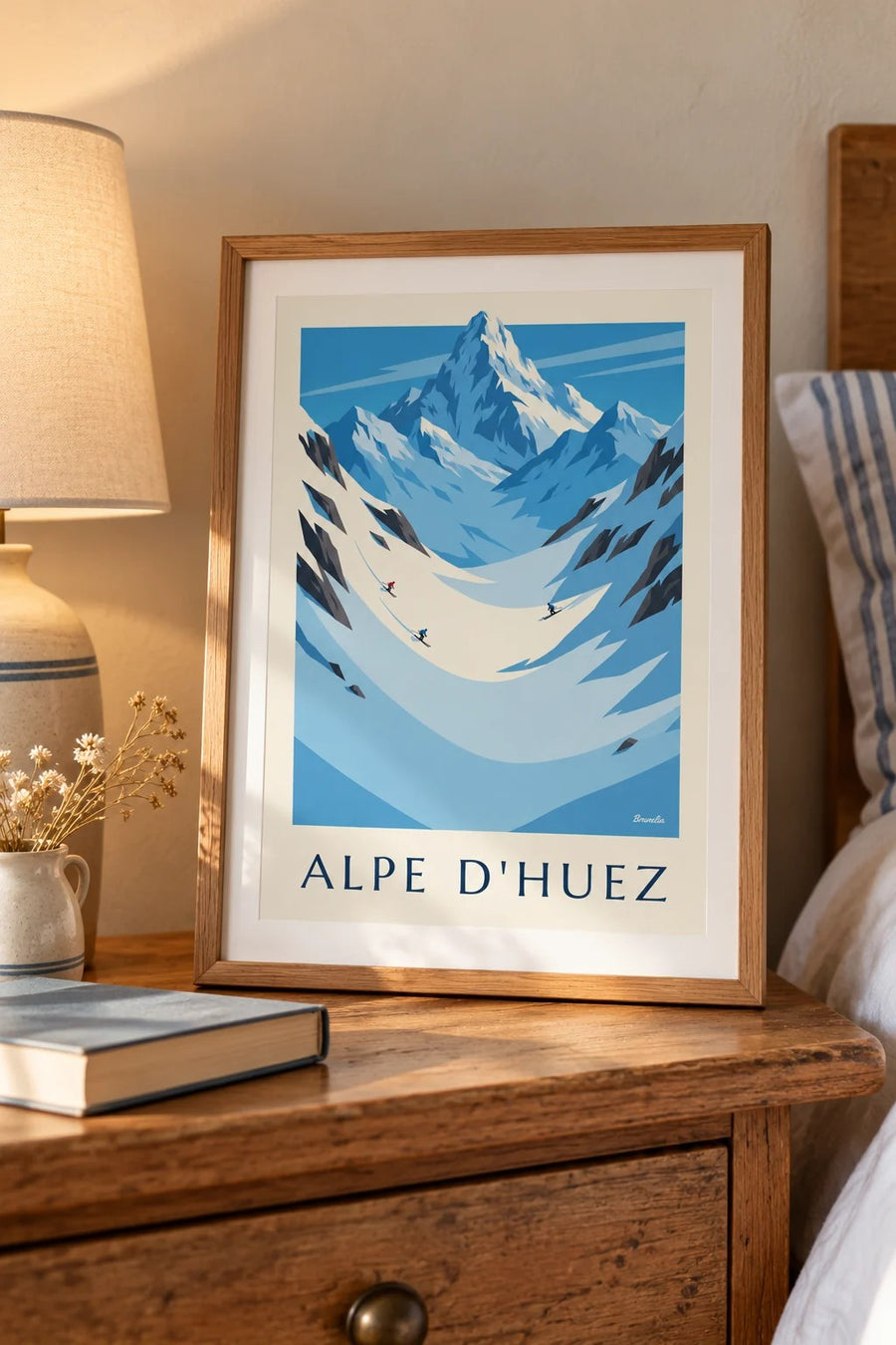 Póster de Alpe d'Huez, el glaciar de Sarenne y los Écrins : formato pequeño A4 enmarcado
