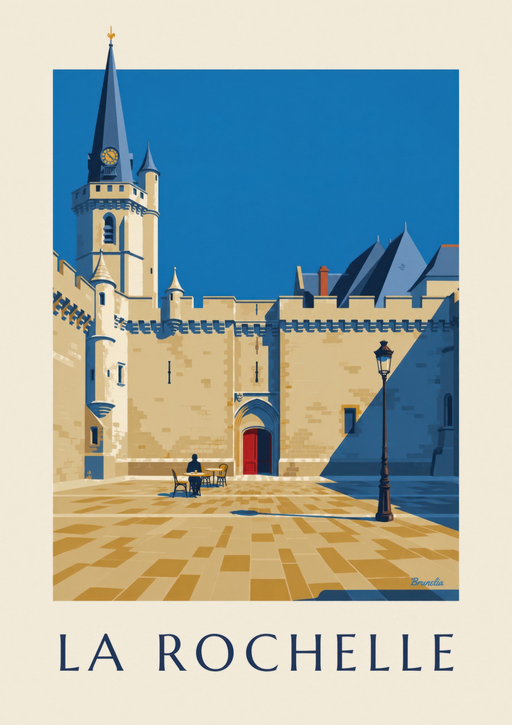 Affiche Hôtel de Ville gothique de La Rochelle: detalle en primer plano