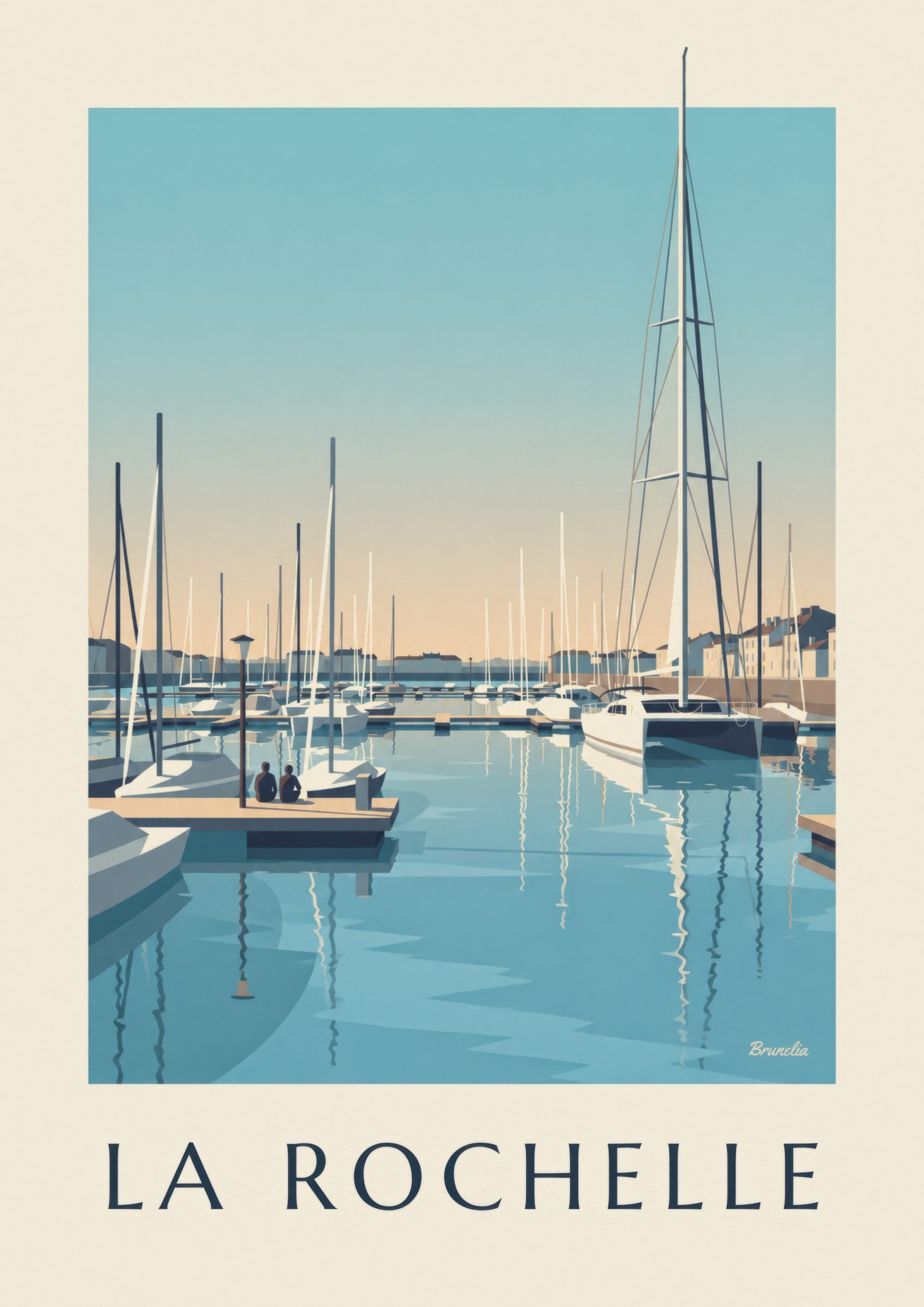 Affiche port de plaisance des Minimes à La Rochelle: detalle en primer plano