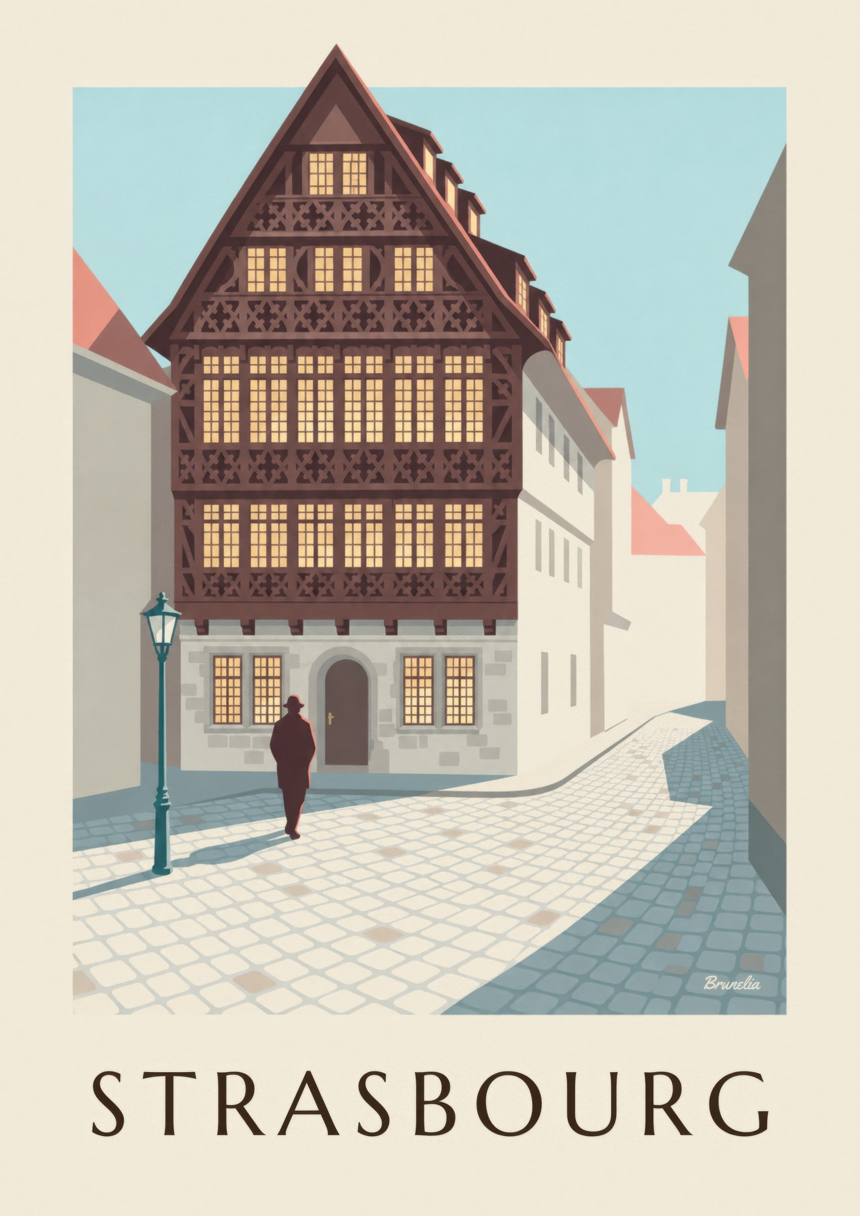 Affiche Maison Kammerzell à Strasbourg: detalle en primer plano