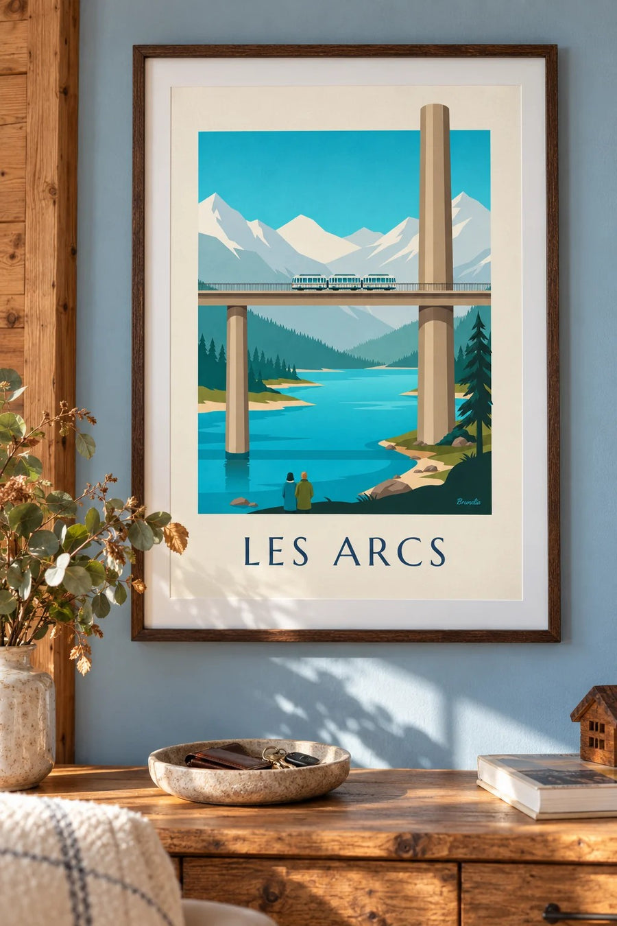 Póster de Les Arcs, funicular sobre viaducto : enmarcado en la pared