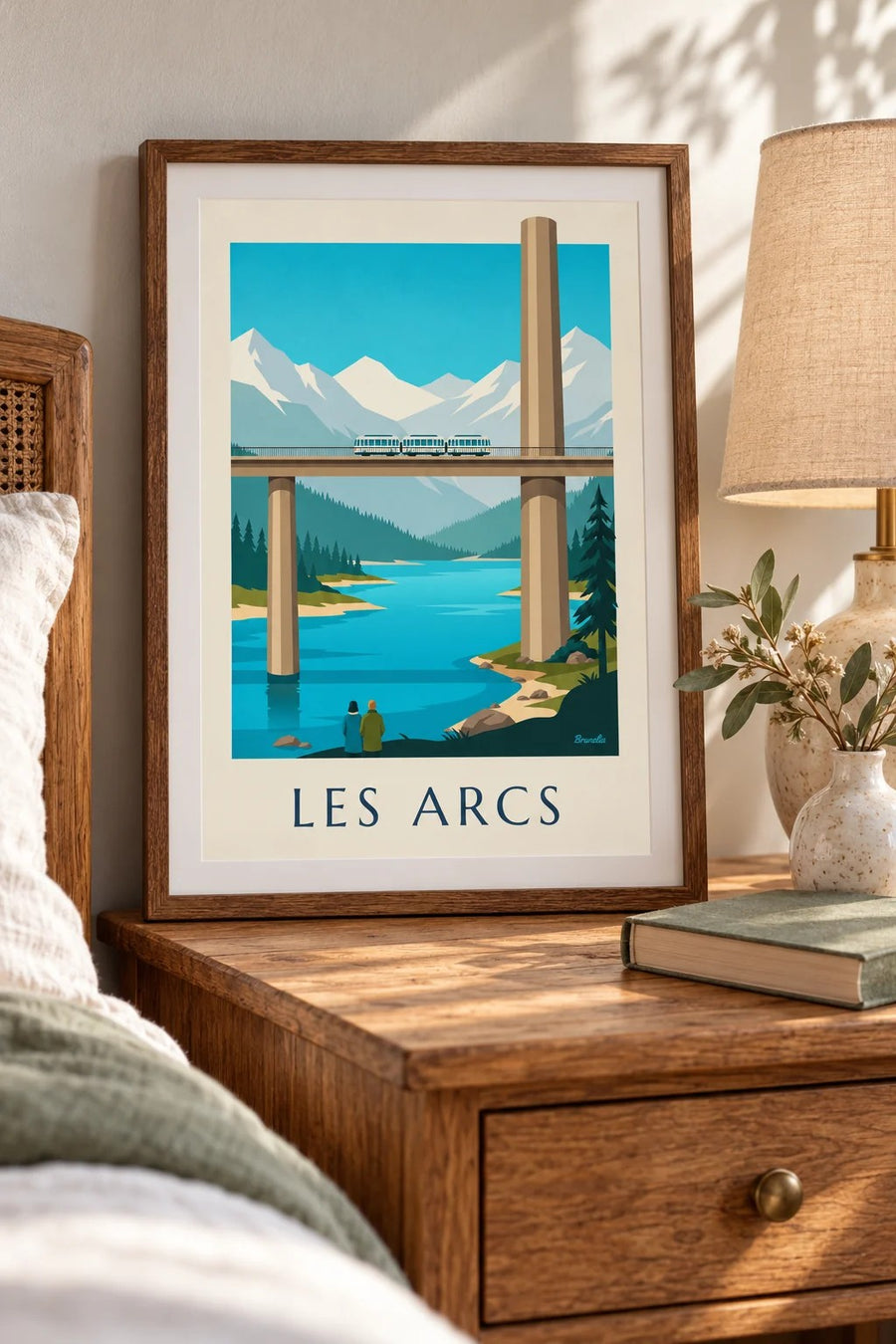 Póster de Les Arcs, funicular sobre viaducto : formato pequeño A4 enmarcado