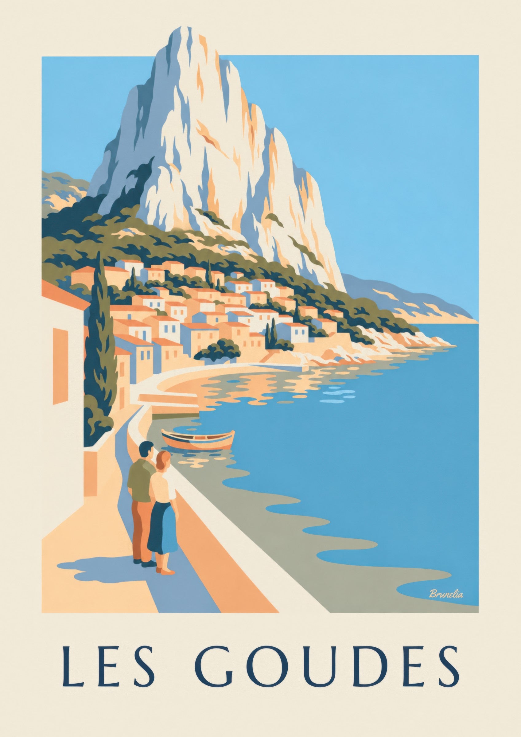 Affiche Les Goudes vue de la mer: detalle en primer plano