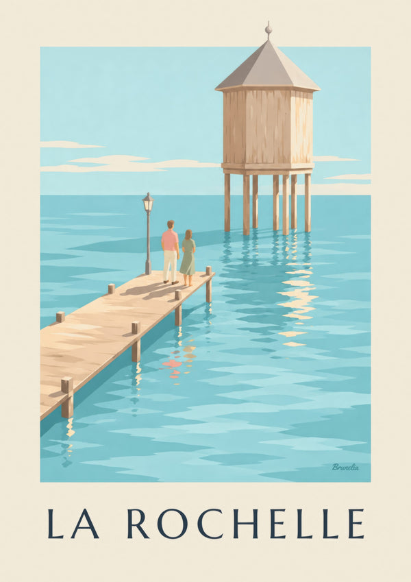 Póster del faro del Bout du Monde de La Rochelle