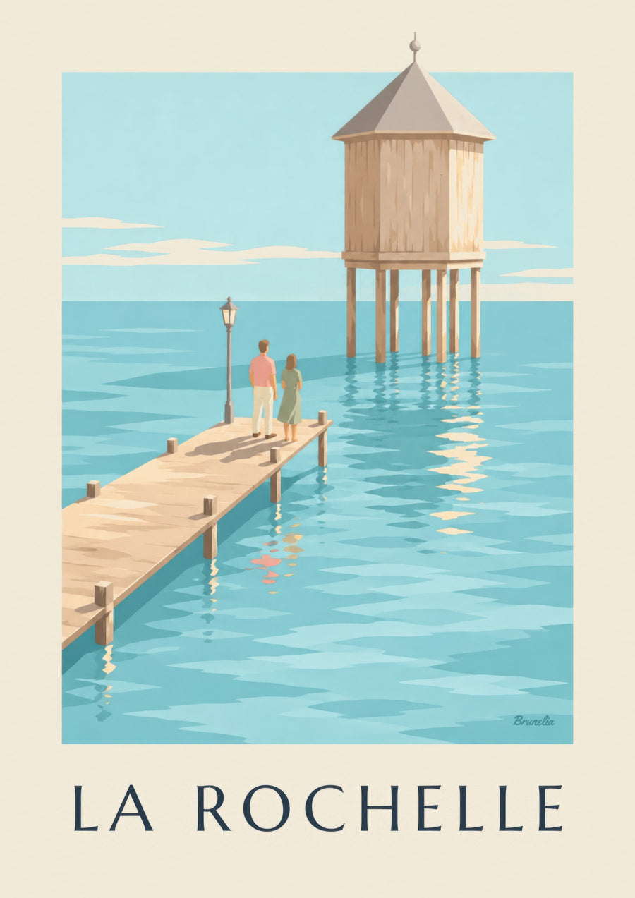 Póster del faro del Bout du Monde de La Rochelle