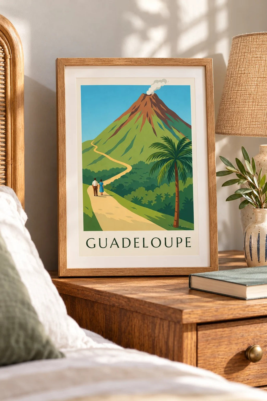 Póster de Guadalupe, volcán de La Soufrière : formato pequeño A4 enmarcado