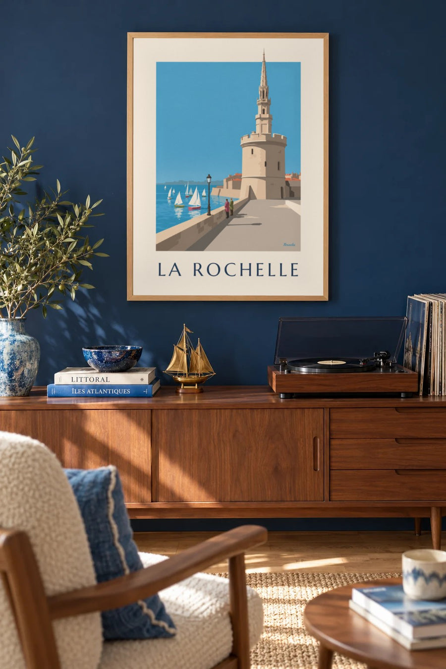 Póster de la Tour de la Lanterne de La Rochelle : enmarcado en la pared