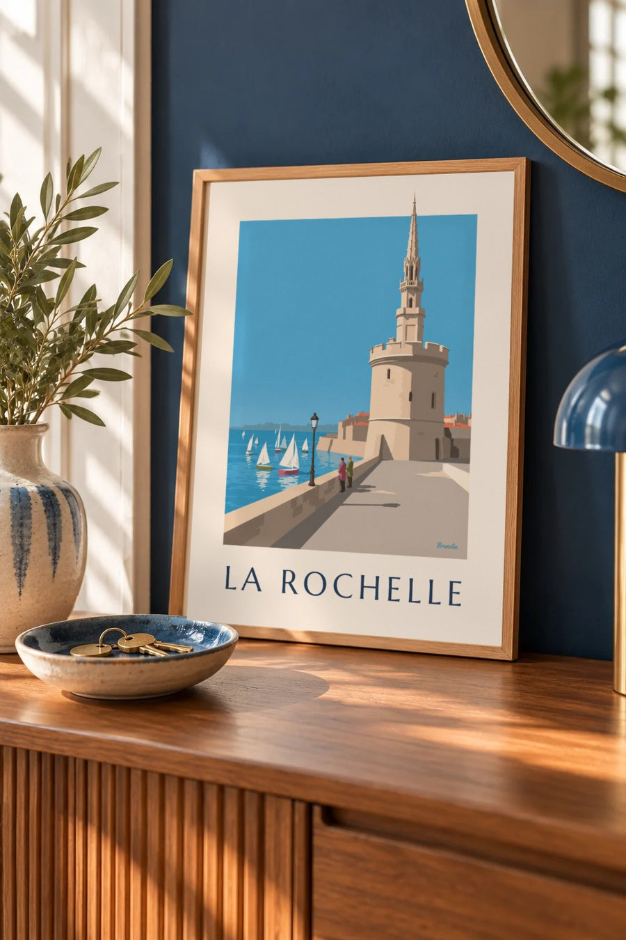 Póster de la Tour de la Lanterne de La Rochelle : formato pequeño A4 enmarcado