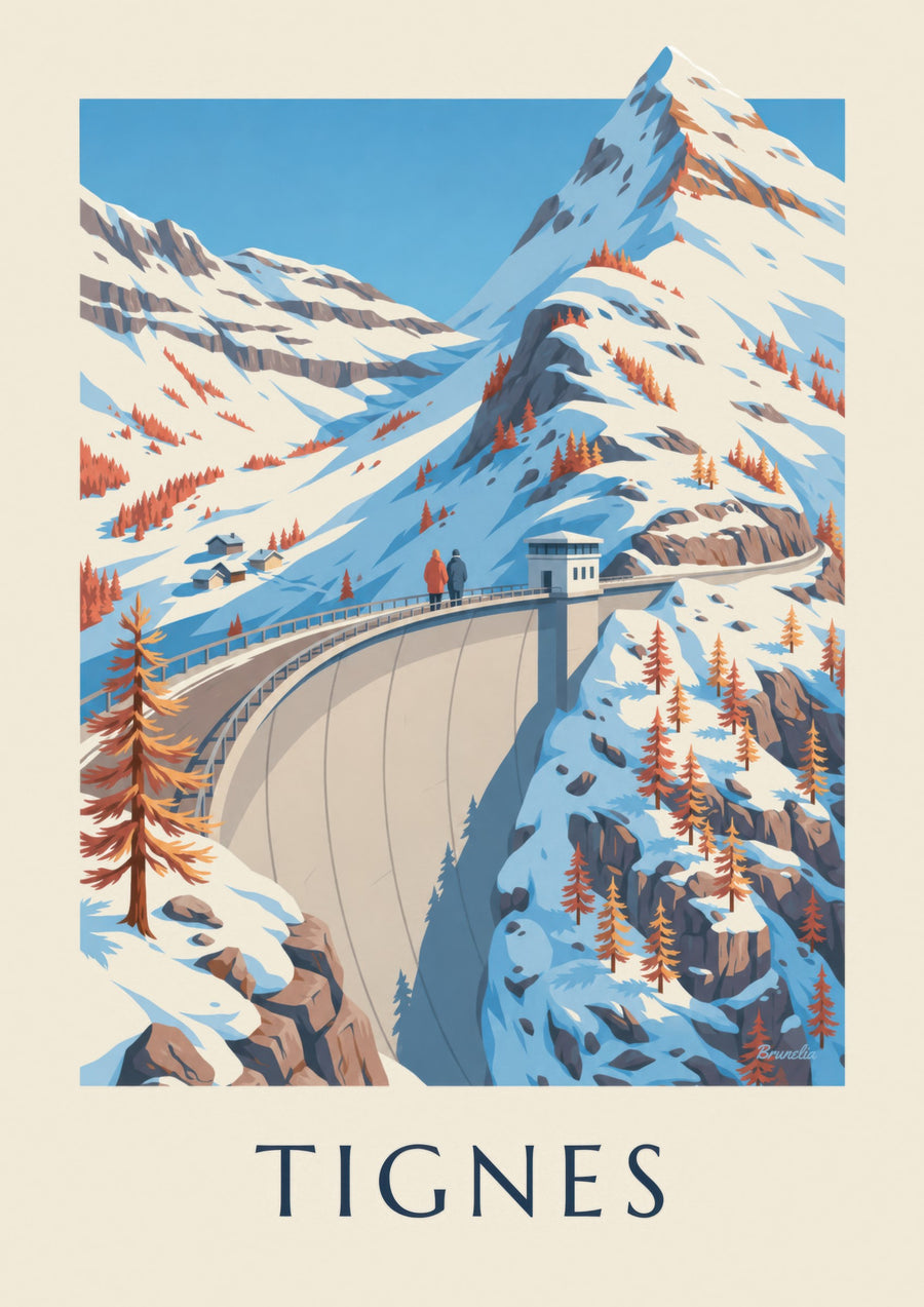 Affiche Tignes, le grand barrage en hiver