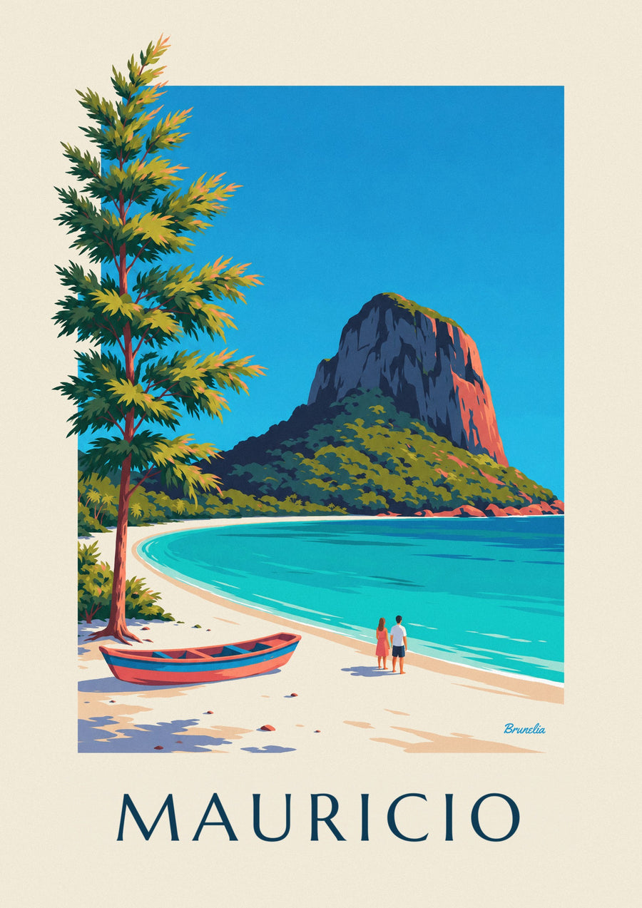 Póster del Morne Brabant y la laguna de la isla Mauricio