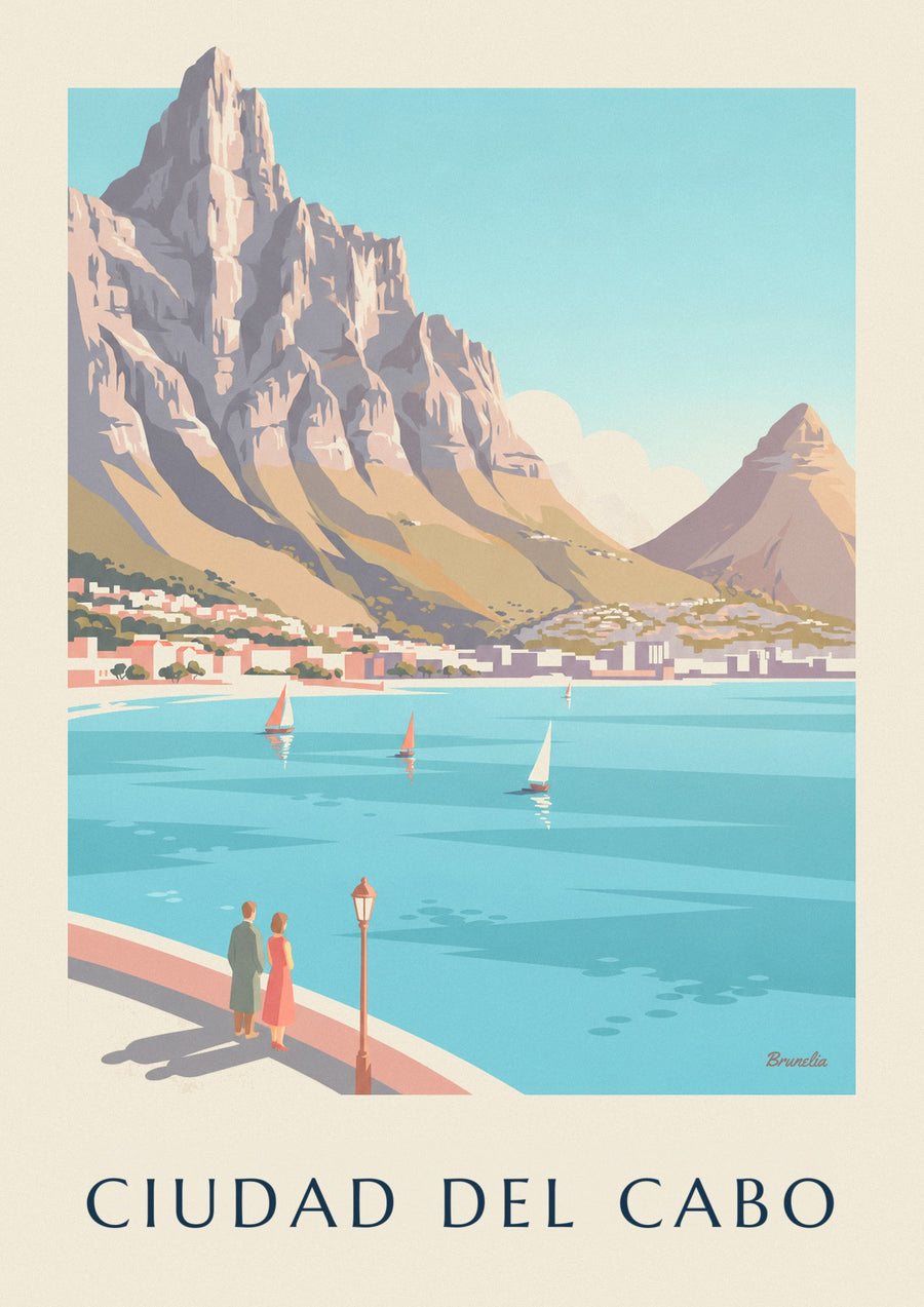 Póster de la Montaña de la Mesa y Lion's Head en Ciudad del Cabo