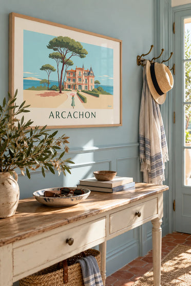 Poster of a Ville d’Hiver villa in Arcachon among the pines: framed on the wall
